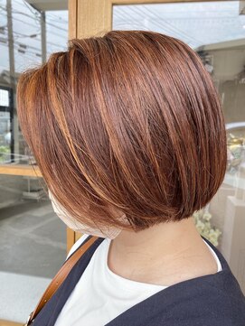モカヘアー(mocha hair) オレンジカラー/ハイライトカラー/暖色カラー