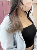 ダブルカラーインナーカラーホワイトベージュケアブリーチ