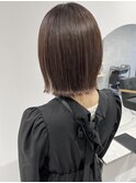 村上/切りっぱなしボブベージュ透明感カラー大人かわいい暗髪
