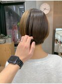 セクションカラー、ポイントブリーチ、ベージュ、ハイライト