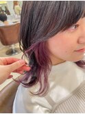 色落ちも可愛いインナーカラー、ピンクバイオレット【横浜】成田