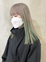 ダブルカラーケアブリーチベージュインナーカラー髪質改善
