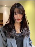 ワンカールロング　韓国ヘア顔周りウルフ　姫カット