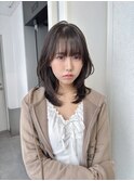 ミディアムレイヤー　ワンカール　グレージュ　艶カラー