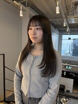 ヌープヘアーアイス(NUUP.hair ici)&nbsp;20代30代寒色系カラーシースルーバンク艶感ストレート透明感