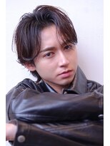 ハバナ 渋谷(HAVANA)&nbsp;フェザーパーマセンターパートハイライトカラーニュアンスパーマ