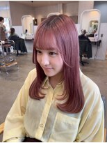 シェル 津山の手店(shel)&nbsp;愛されモテピンクヘアカラー