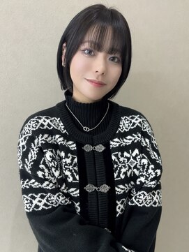 ミリ 奈良店(mm) 切りっぱなしボブ/近鉄奈良/学割/タッセルボブ/髪質改善/暗髪