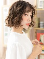 カバーヘア ブリス 戸田公園西口店(COVER HAIR bliss) 抜け感アースカラーゆるふわボブパーマA0戸田公園30代40代#14