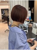 ボブ　ハイライト　オレンジカラー