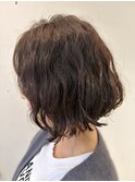 50代波ウェーブパーマエアリーカールエアリーボブパーマボブ