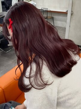 ニコ トウキョウ 渋谷(nico TOKYO) ダブルカラーチェリーレッドラベンダーパープル韓国レイヤーボブ