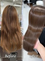 ハピネス 梅田茶屋町店(HAPPINESS)&nbsp;韓国風/レイヤーカット/顔周り/顔まわり/髪質改善/ベージュ