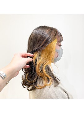 アッシュ 二子玉川店(Ash) インナーカラー×イエロー