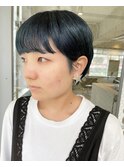 ネイビーブルー/マッシュショート