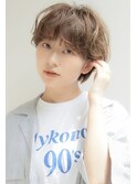 【銀座◇成田】ペールベージュ丸みショートマッシュパーマボブ