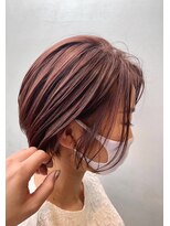 エヌプラス(N+)&nbsp;くびれヘアアプリコットオレンジ夏ハイライトカラー