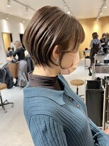 大人かわいい小顔前下がり丸みショートボブ