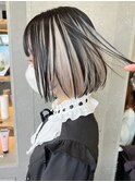 ボブ×インナーカラー/イヤリングカラー☆ブリーチ/ハイトーン