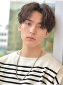 ニュアンスパーマアッシュブラックウルフ波巻きスパイラル渋谷