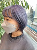 逆インナーカラー/ラベンダー/バイオレット/ショートボブ/東京