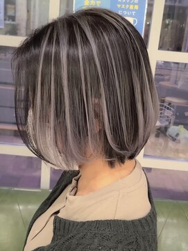 ヘアアンドビューティ ガーデン ベルモール店(HAIR AND BEAUTY GARDEN) 大人ショートボブヘアくびれショート白髪ぼかしハイライト50代