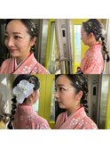 卒業式　　ヘアアレンジ　メイク　袴　着付け　高知美容室