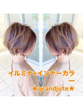 グランジュテ(grandjute) 白髪ぼかし カラー ハイライト デジタルパーマ