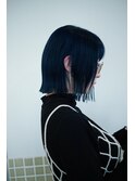 タッセルボブ × ブルー