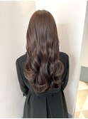 くびれヘアラベンダーベージュブラウンベージュレイヤーカット
