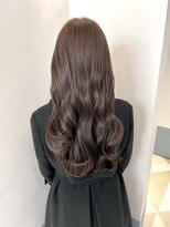 くびれヘアラベンダーベージュブラウンベージュレイヤーカット
