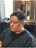 オールバックパーマ