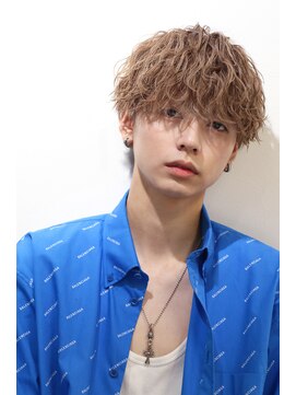 オーシャントーキョー 仙台(OCEAN TOKYO) 波巻きニュアンスパーマフェザーブリーチベージュマッシュ仙台