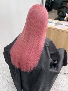 ベレーザ 渋谷神南(Beleza) 16317ブリーチ＆ダブルカラーローズブラウンダークレッドロング