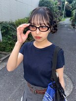 フェンヘアーアイス 中目黒(Fen.hair ici)&nbsp;大人美人ハイレイヤーぱっつん前髪黒髪ロングワイドバンク小顔