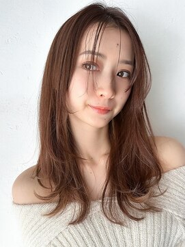 透明感ミルクティーアッシュブラウン/レイヤーカット