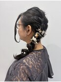 編みおろし/サイド編みおろし/結婚式ヘア