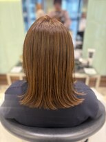 パーマ落としラボ アピッシュ 銀座(apish) パーマ落とし ミディアム 自然な艶髪