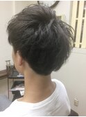 メンズショート×アッシュ×ゆるパーマ