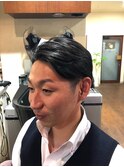 男らしい刈り上げオールバック