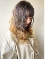 エル セルカ 高田馬場(el CERCA)&nbsp;バレイヤージュ×イエローグレージュグラデーションカラー