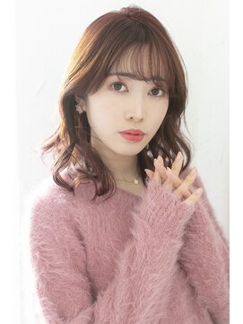 アジールヘア 所沢プロペ通り店(agir hair) ピンクブラウンミディアムスタイリー