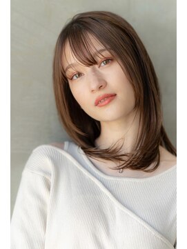 ケアリー 武蔵小杉(Carelly) 大人かわいい前髪セシルカットココアブラウンフリンジウェーブ