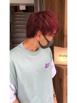 アヴァンス 天王寺店(AVANCE.) チェリーレッド×ショートウルフ