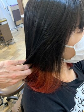 リッカヘアー(Ricca hair) 立体感ミディアム×20代30代大人可愛い裾カラーレッドブラウン
