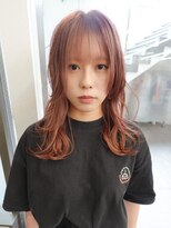 レコ 渋谷(LECO)&nbsp;ケアブリーチハイトーンカシスピンクカラーロングヘア