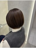ショートボブ/髪質改善/縮毛矯正/ダークブラウン/トリートメント