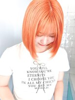 フウ(fuh)&nbsp;オレンジ/ボブ/ハイトーン/ハイトーンボブ／ブリーチ