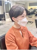 大人ショート黒髪マッシュショートハンサムショート前髪長め