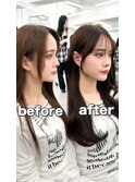 前髪顔まわり韓国ヘアレイヤーカットサイドバンク2wayバンク韓国